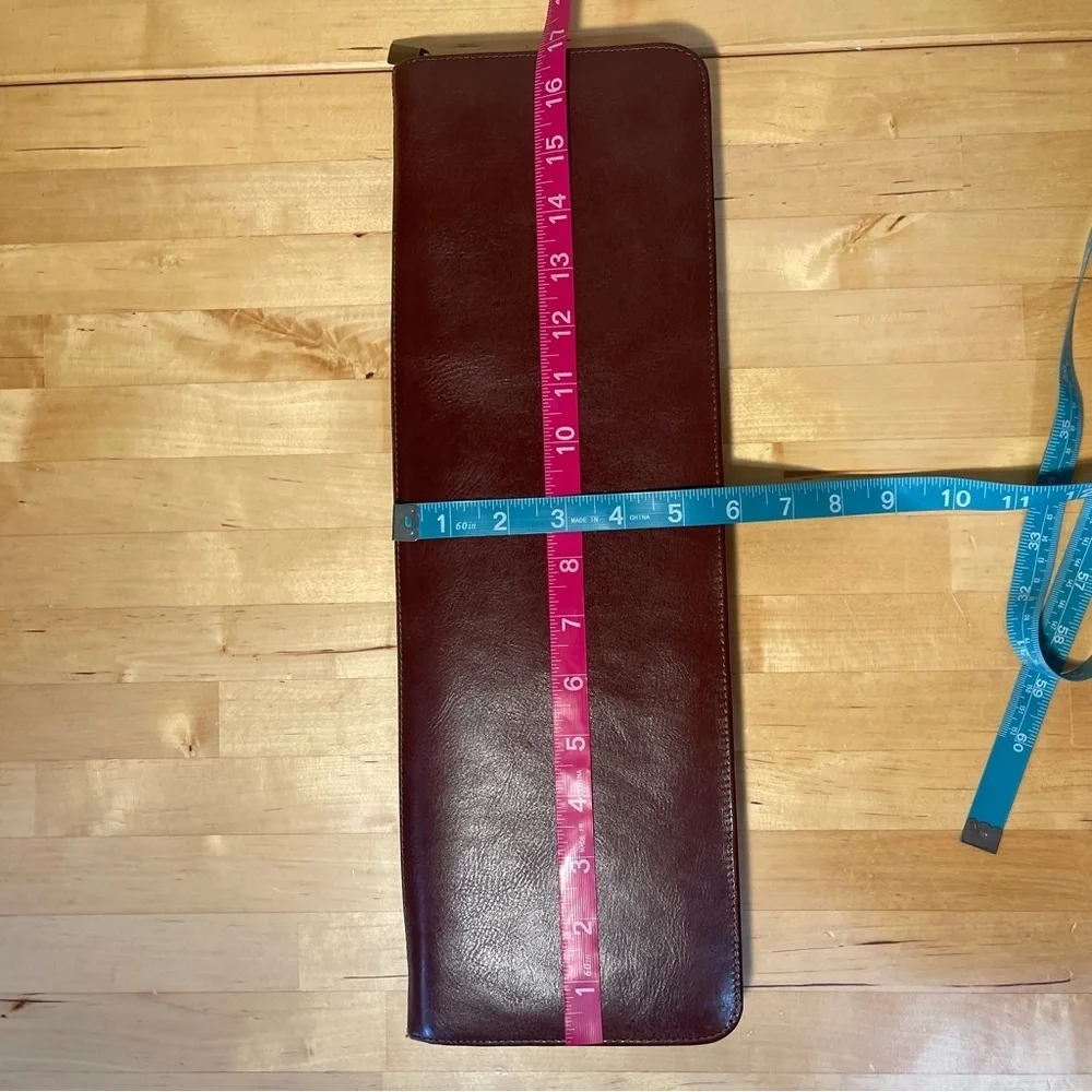 Red Envelope Burgundy Leather Tie Travel Case Men's Dress Tie Organizer